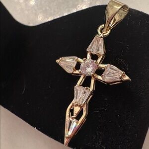 NEW Gold Plated Crystal Cross Pendant ✨